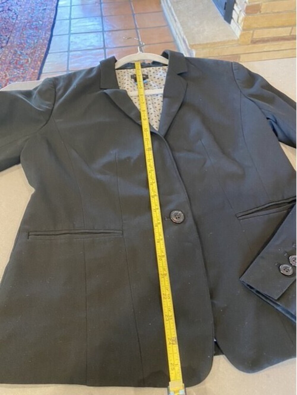Classic Black Tailored Blazer Single-Button Closure. Ann Taylor